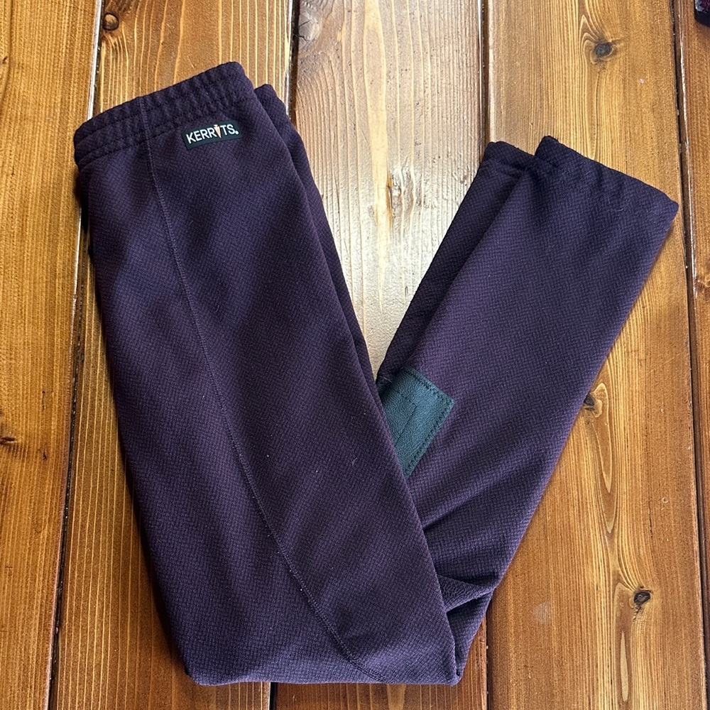 Kerrits Girls Yourh Purple English Winter Riding Leggings Size Large Drawstring